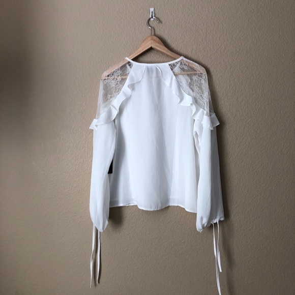 Lulus Glorious Day White Lace Long Sleeve Top - Picture 5 of 6